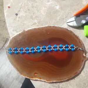 Blue Criss Cross Bracelet